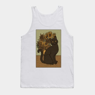 Cat and Sunflowers Tank Top